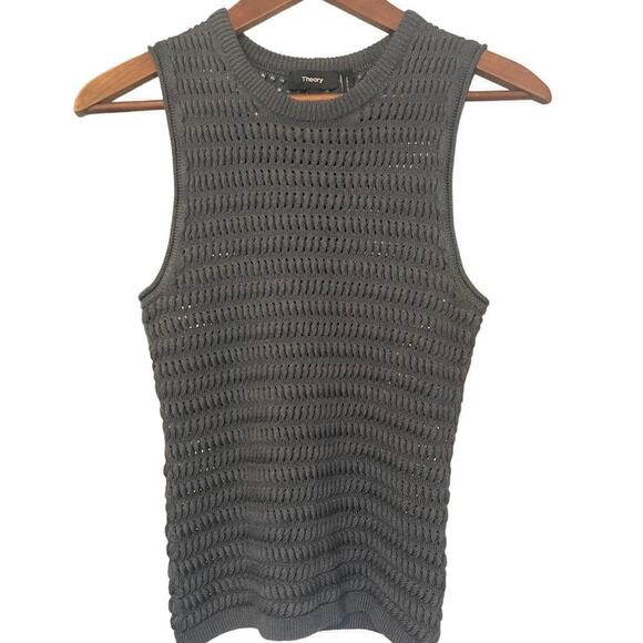 Theory Women's Textured Tricot Crew Neck Blouse Size Small - Picture 1 of 6